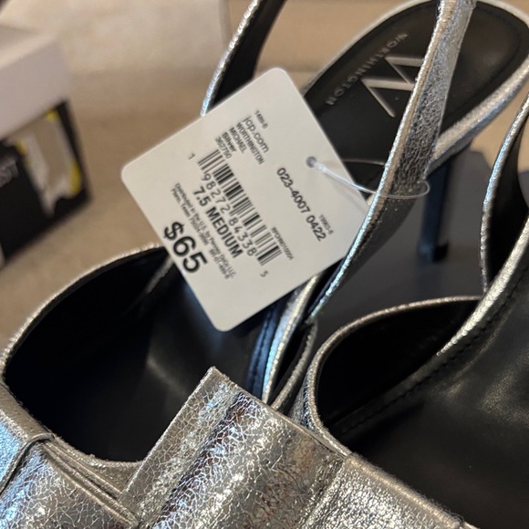 Worthington Metallic Silver Bow Slingback Heels - Picture 4 of 13